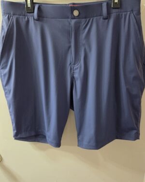 Redvanly  Men's Navy Blue Pull On Performance Shorts With Zipper. Sz XL Like New